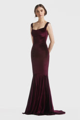 Velvet Mermaid Evening Gown