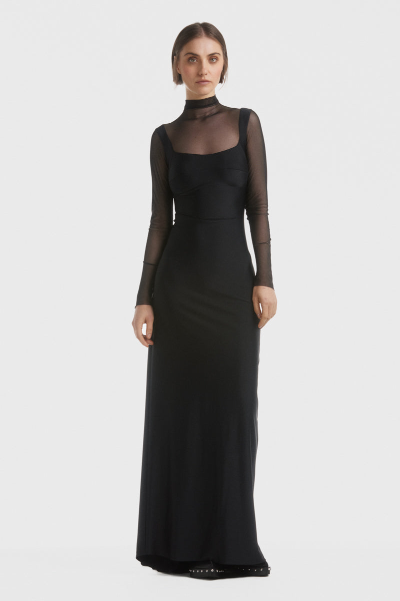 Sheer Sleeve Fitted Gown ATU Body Couture Sheer Sleeve Fitted Gown ATU Body Couture