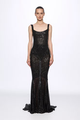 Black sequin corset mermaid dress