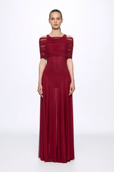 Round neck mesh maxi dress