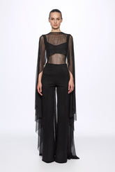 Mesh bodysuit and cape set