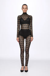 High neck lace jumpsui