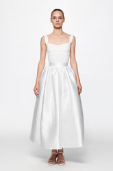 Taffeta midi skirt in WHITE