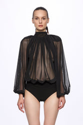 Point d'esprit tulle bodysuit