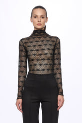 High neck lace bodysuit