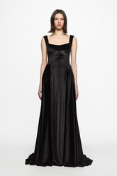 V-back velvet gown