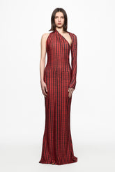 Printed one-shoulder maxi dress