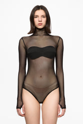 Mesh bodysuit with incorporated bra