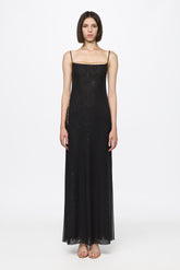 Tulle slip dress with crystal detail