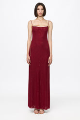 Tulle slip dress with crystal detail
