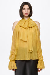 Yellow chiffon shirt