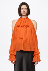 Orange chiffon shirt