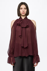 Wine chiffon shirt