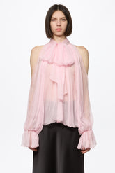 Baby pink chiffon shirt