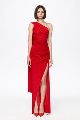 Off Shoulder Long Liquid Dress