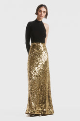Gold sequined maxi skirt