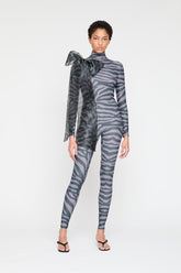 Tiger Grey Print Catsuit