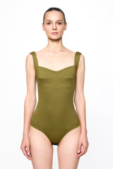 Corset bra bodysuit in OLIVE