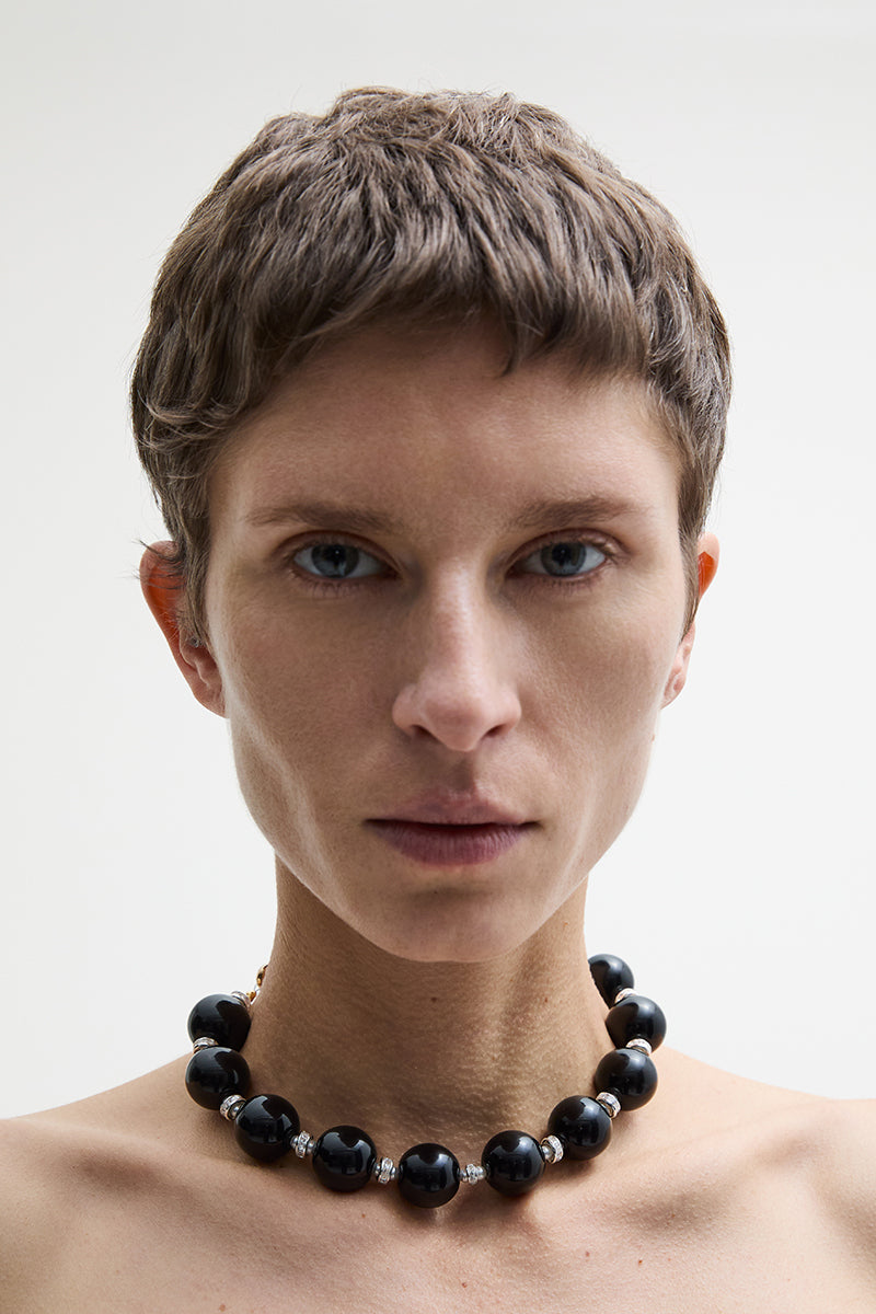 Onyx big beads necklace