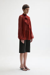 Brick Silk Chiffon blouse