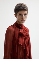 Brick Silk Chiffon blouse