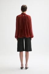Brick Silk Chiffon blouse