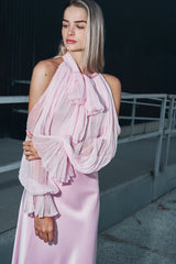 Baby pink chiffon shirt