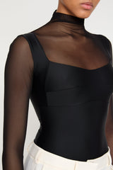 Black Bodysuit with Bra corset