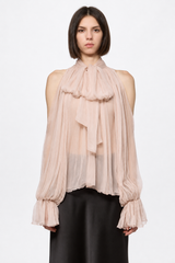 Nude chiffon shirt