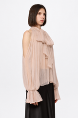 Nude chiffon shirt