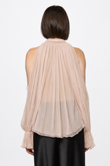 Nude chiffon shirt