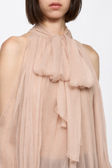 Nude chiffon shirt