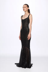 Black sequin corset mermaid dress