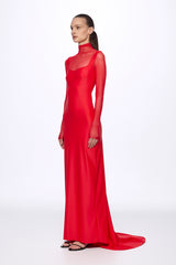 Sheer sleeve fitted gown