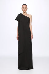 Bow detail one shoulder maxi dress