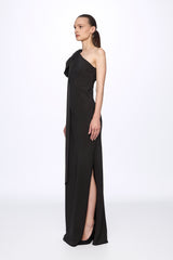 Bow detail one shoulder maxi dress