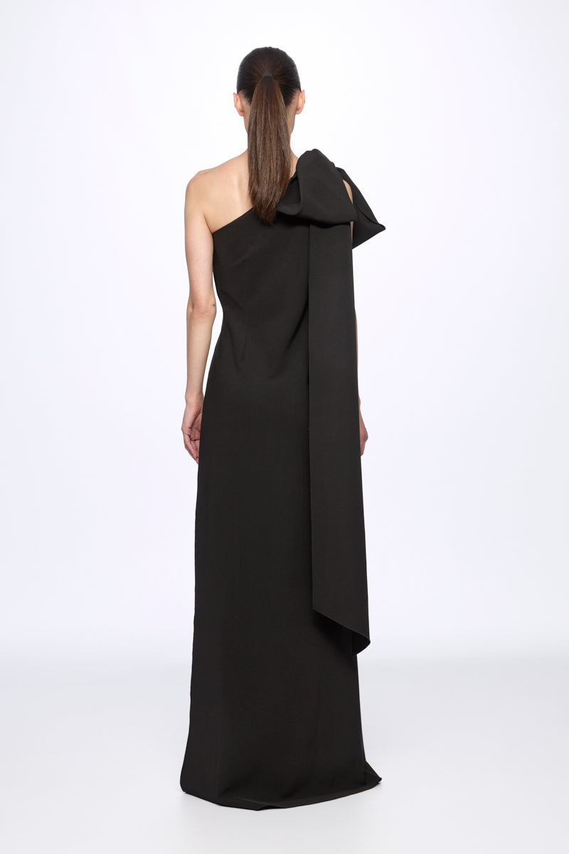 Bow detail one shoulder maxi dress