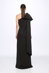 Bow detail one shoulder maxi dress