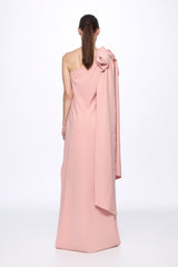 Bow detail one shoulder maxi dress