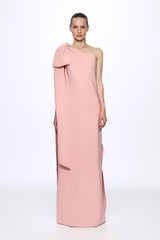 Bow detail one shoulder maxi dress