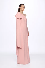 Bow detail one shoulder maxi dress
