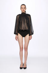 Point d'esprit tulle bodysuit
