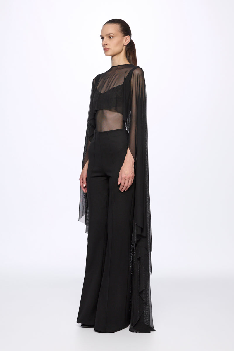 Mesh bodysuit and cape set