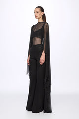 Mesh bodysuit and cape set