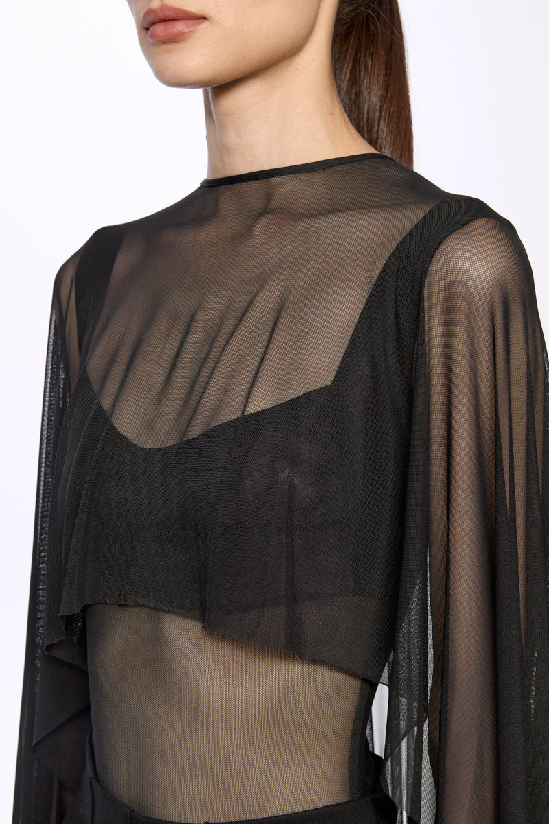Mesh Cape in black