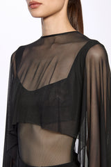 Mesh bodysuit and cape set
