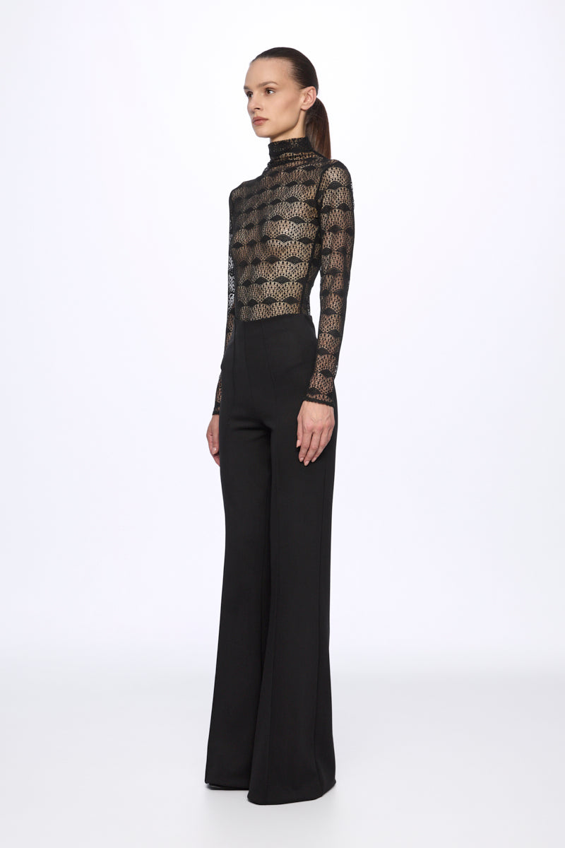 High neck lace bodysuit