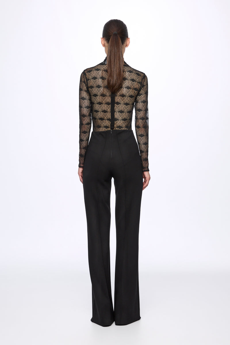 High neck lace bodysuit