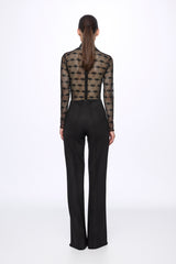 High neck lace bodysuit