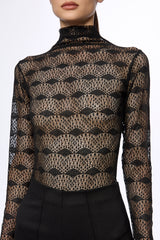 High neck lace bodysuit